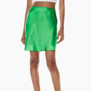 Aritzia Babaton Gloss Green Mini Skirt